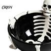 Contenitore Caramelle Creativo Scheletro di Halloween Rilassato Vassoio Stuzzichini, Ciotola in Resina a Rilievo 3D per Vassoio da Portata Decorativo Snack Salse, Gotico