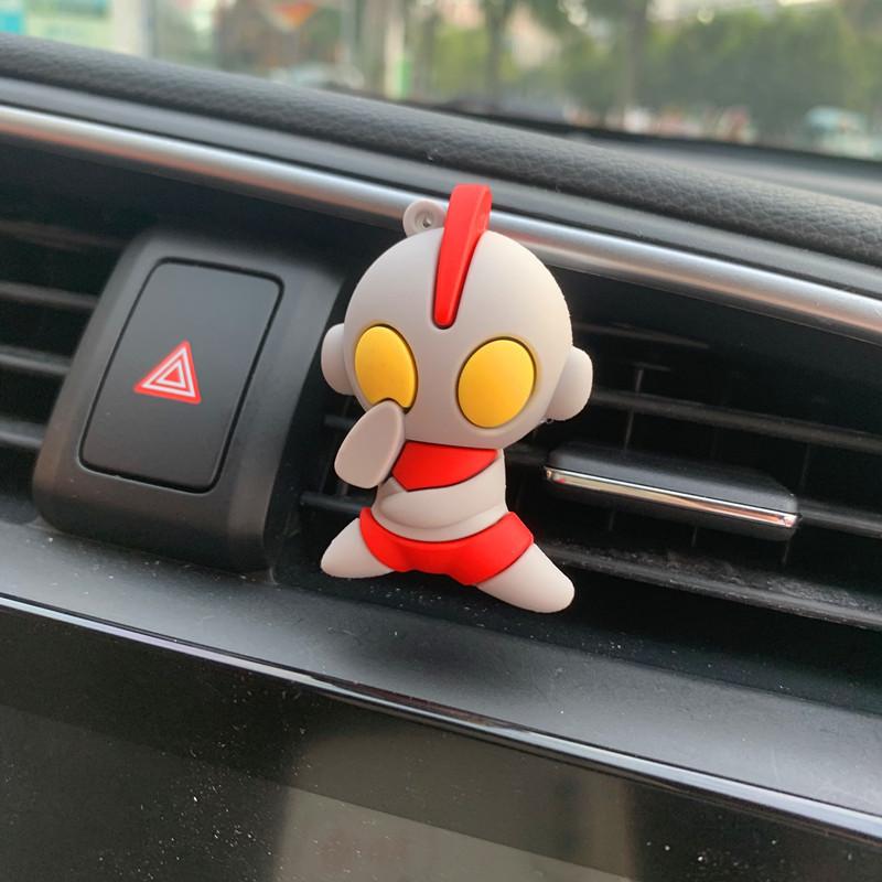 Creative Car Decor Air Vent Ultraman And Little Monster Dinosaur Car Aromatherapy Clip Cartoon Style Blue Dragon