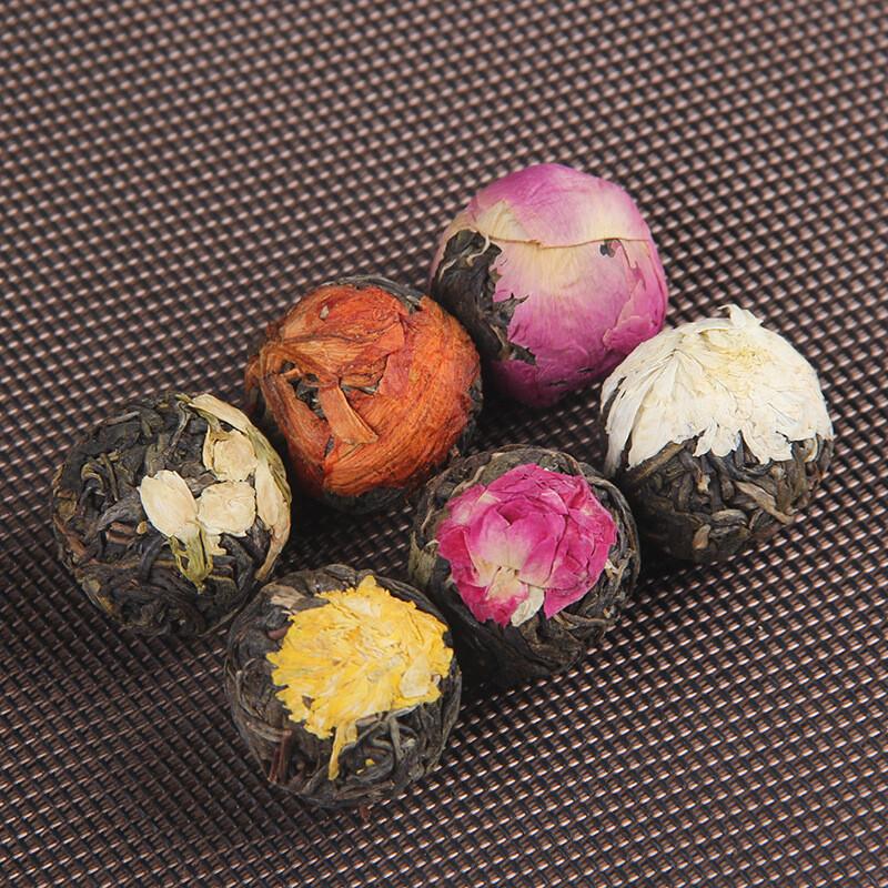 Select Yunnan Pu'er Raw Tea Floral Dragon Ball Rose Jasmine Lily Peony