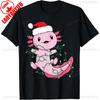 Funny Axolotl Unisex Unisex Christmas Xmas Lights TShirt Trending Street Fashion ONeck Printed TShirt Tops Aesthetic Clothes