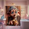 1 Warner Bros. Harry Potter Cartoon Print Shower Curtain, Privacy Bath Curtain, Home Partition Curtain with Hooks, Machine Was