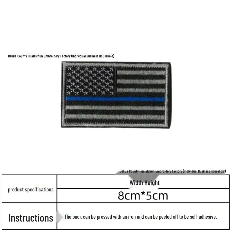 Grenzüberschreitendes Punisher Besticktes Amerikanisches Flaggen Totenkopf Aufnäher Set