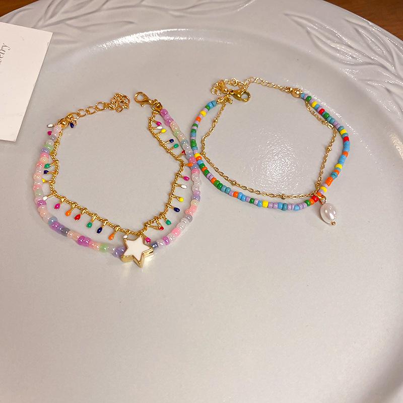 Sweet Drip Miyuki Bead Double-Layer Bracelet: Elegant, Versatile Hand Jewelry for Women’s Commuting Fashion