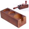 3‑Slots Wood Coffee Tamper Holder Portafilter Storage Stand Tamping Station   Coffee Color