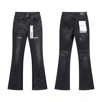 Splicing Flare Jeans for Men Stacked Pants Streetwear Pants Harajuku Goth Bell Bottom Punk Long Trousers