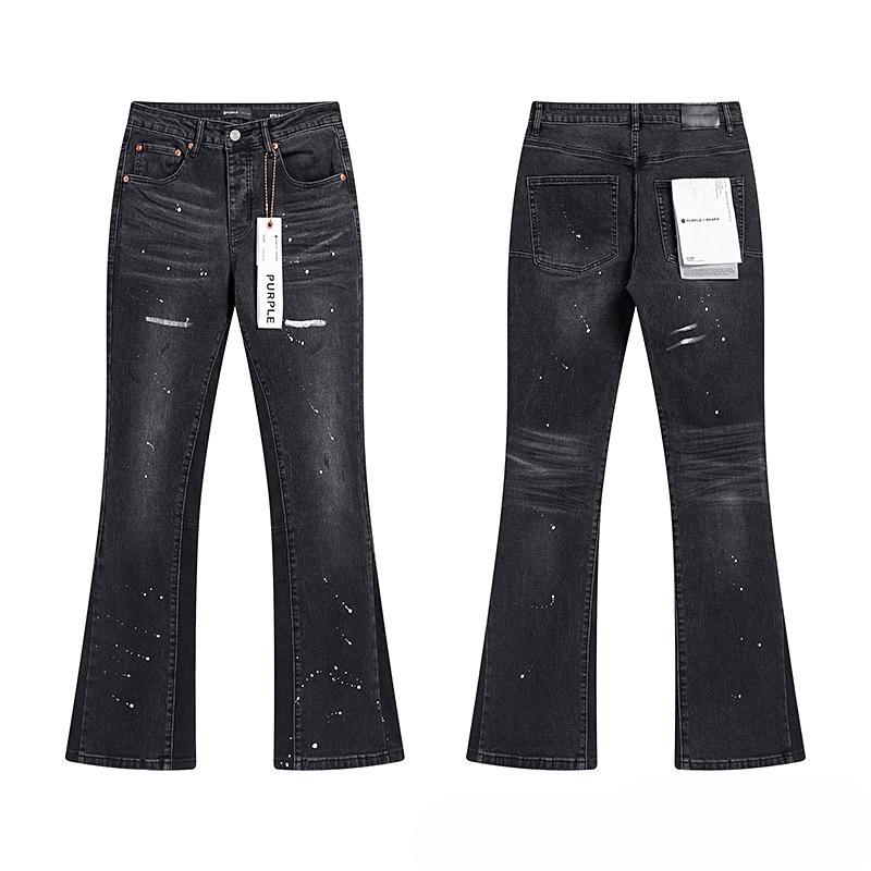 Splicing Flare Jeans for Men Stacked Pants Streetwear Pants Harajuku Goth Bell Bottom Punk Long Trousers