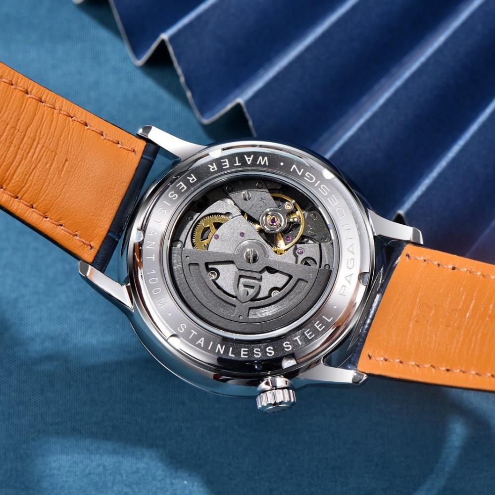 PAGANI DESIGN PD1790 Men's Automatic Mechanical Watch 10Bar Waterproof Sapphire Glass Fashion Leisure Leather Wristwatch For Man