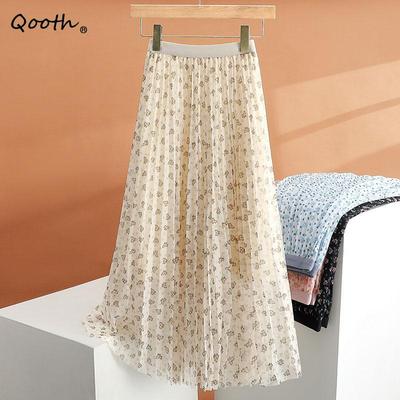 Frauen Floral Tüll Tutu A-linie Rock Mode Lässig Gedruckt Rock Für Frühling Sommer QT2325