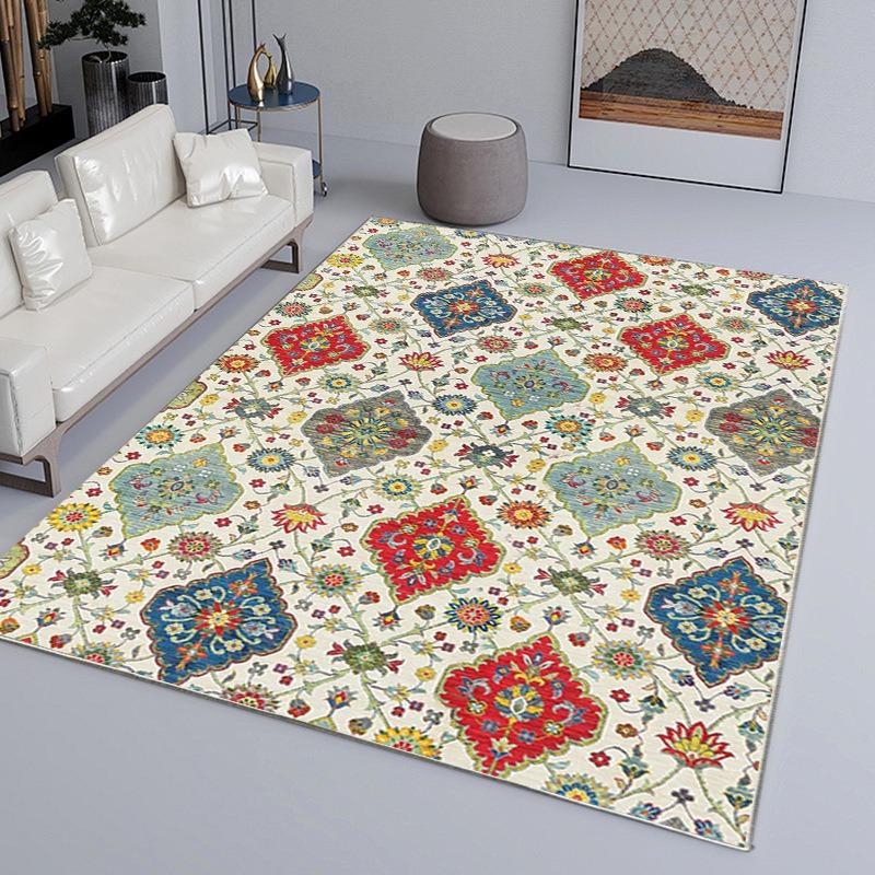 Moroccan Style Printing Large Carpet Anti-slip Wear-resistant Soft Mat for Living Room and Bedroom Rug Classic and Ethnic Style
