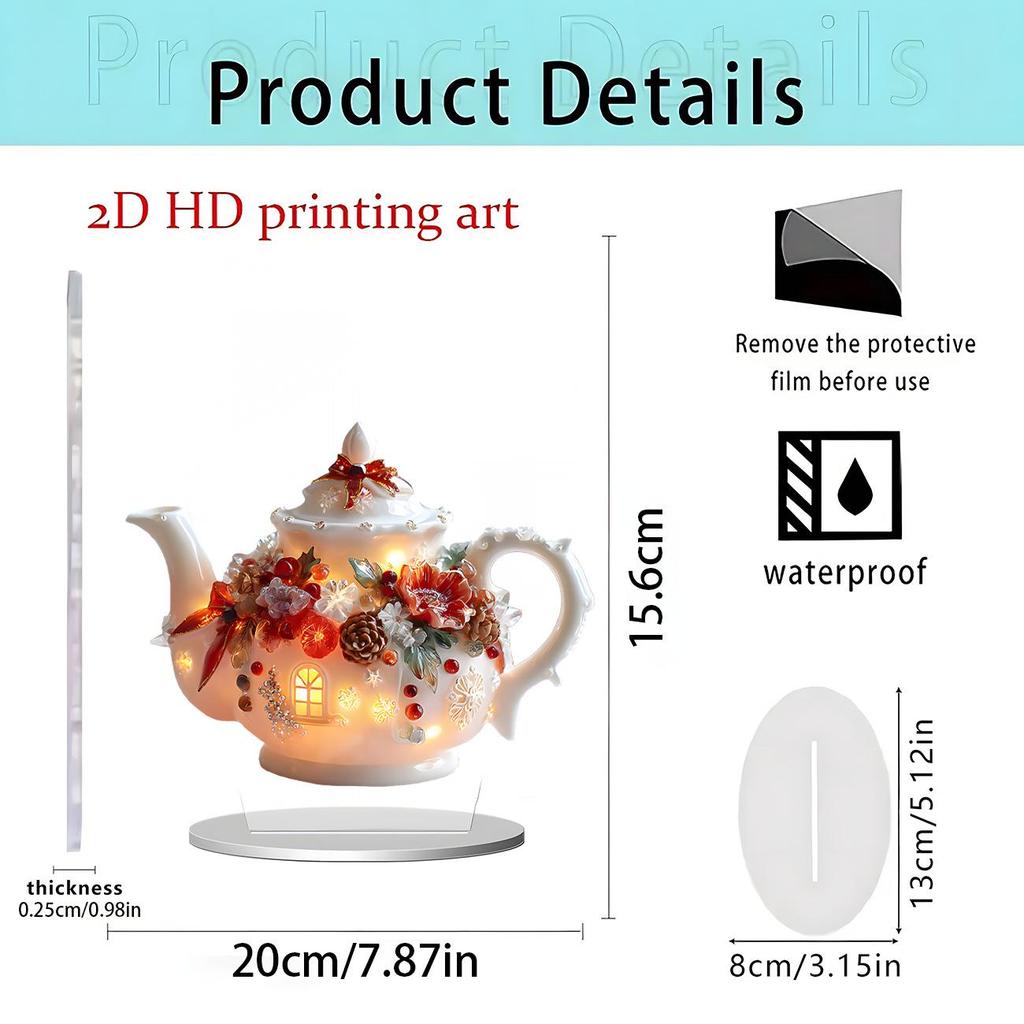 Ornement de table pomme de Noël et du Nouvel An en acrylique 2D