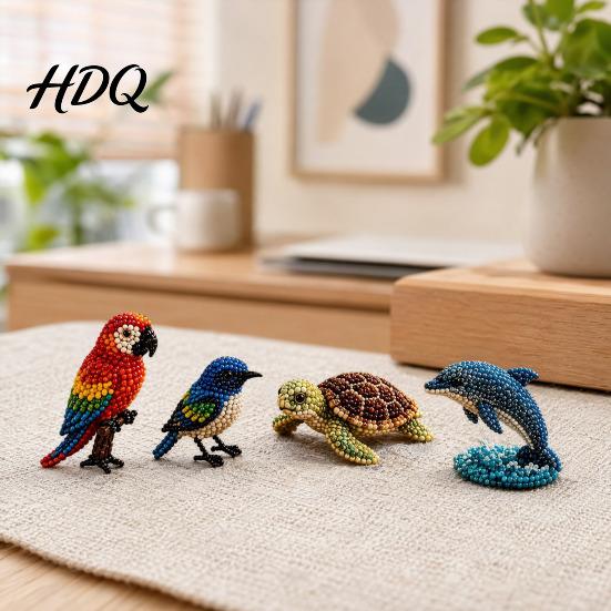 3D Bead Art Project DIY Animal Beaded Kit Handmade Beading Embroidery Craft Making Set for Creative Kids Teens Adults Themed Beadwork Kit
