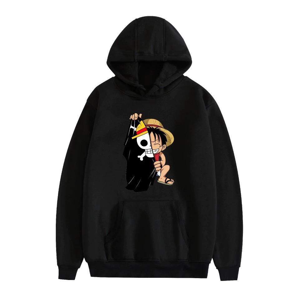 ONE PIECE Anime Hoodies Graphic Printed Sweatshirts Casual Long Sleeve Tops for Men Women XS