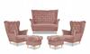 Carol Lounge Set Sofa Armchairs Pouffes Stripes Family Furniture Pink