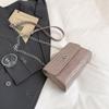 Premium texture temperament versatile urban commuting solid color chain small square bag simple casual shoulder messenger bag