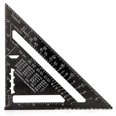 Riglă triunghiulară unghiulară cu raportor din aliaj de aluminiu 7/12 inch Metric Instrument de măsură pentru tâmplărie 30 cm Pătrat de layout cu citire rapidă