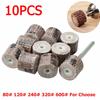 10Pcs 12mm Flap Wheel Sandpaper Sanding Disc Grinding 80600 Grit