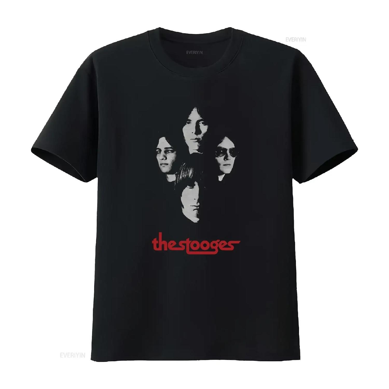 Футболка Iggy The Stooges Групповое фото винтажная стиранная повседневная мягкий топ для повседневной носки уличный стиль графический немного модный homme S