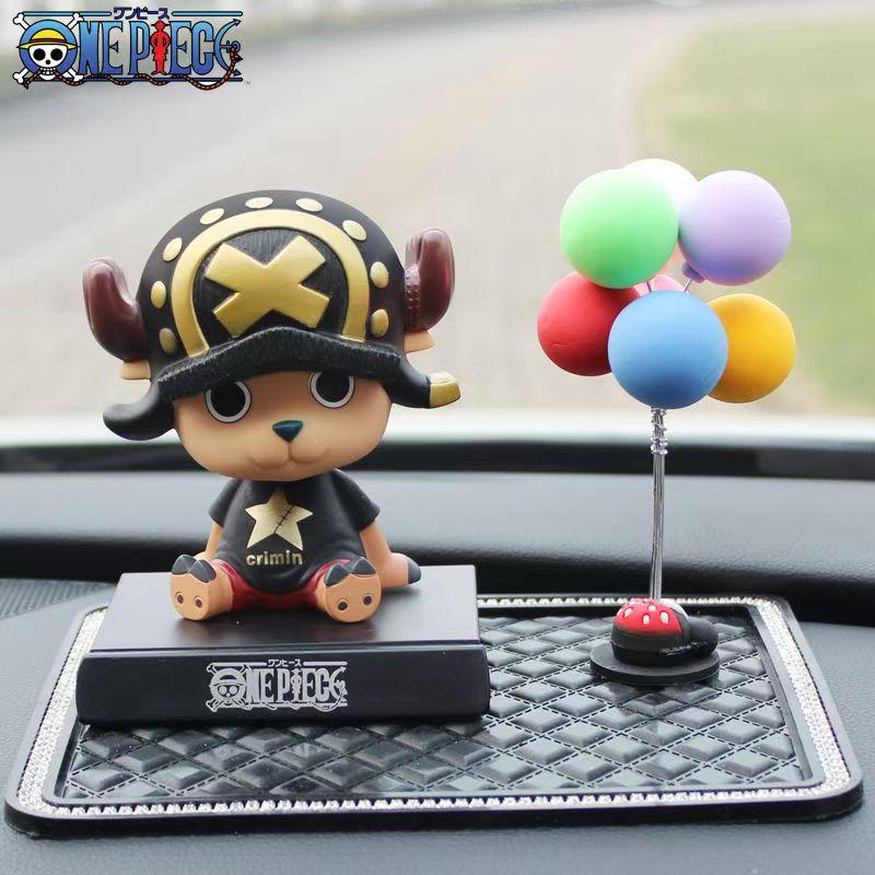 Cartoon Anime One Piece Cute Doll Luffy Sanji Zoro Chopper Action Figure Toy Model Phone Holder Bracket Car Decoration Toy Gift