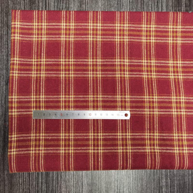 Spot Color-Woven Plaid Jacquard Fabric for Children's Autumn/Winter Brushed Polyester-Cotton Shirts