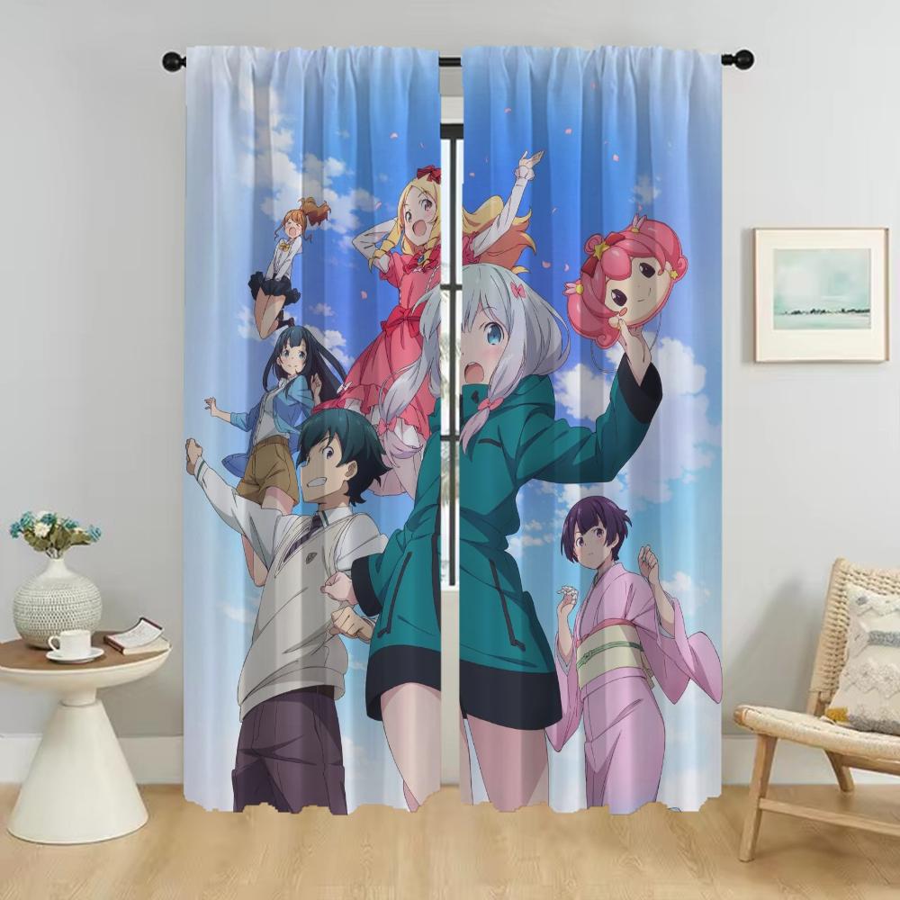 Elegant Room Curtains for Camera Eromanga Sensei Blackout Curtain Home Interior Curtains 2 Pieces Partition Tulle for Bedroom