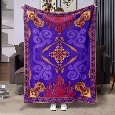 Soft and Comfortable Purple Blanket Suitable Napping Sofa Office Bed Camping Comfortable All Year Round Blankets Home Decoration