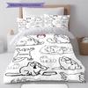 Simon's Cat Muster Bettwäsche, Steppbett Set Bettbezug Kissenbezug Zuhause Geburtstagsgeschenk (1 Bettbezug + 2 Kissenbezüge, ohne Füllung)