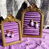 Vintage Photo Frame Jewelry Display Rack Purple Velvet Soft Bag Photo Frame Storage Rack Necklaces Earrings Display Ornaments