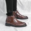 Fashion 2025 New High Quality Soft Leather Ankle Boots Comfy Fashion Bullock Flat Designer Oxford Dress Shoes Men Casual Leather Boots