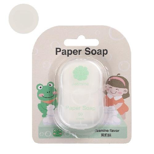 50 Pieces of Mini Paper Soap Disposable Hand Washing Portable Soap Tablets Outdoor Travel Soap Paper Can Be Printed with Logo