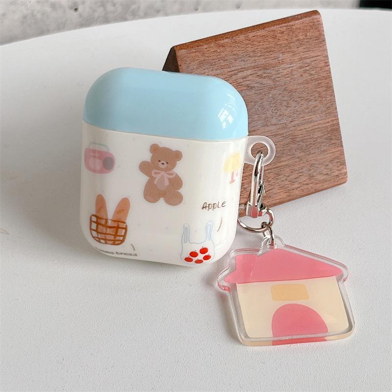 Korean style INS Cute Bear compatible with AirPods Gen 1 protective covers, Gen 2 Gen 1 Pro 1 Apple Bluetooth earphone cases