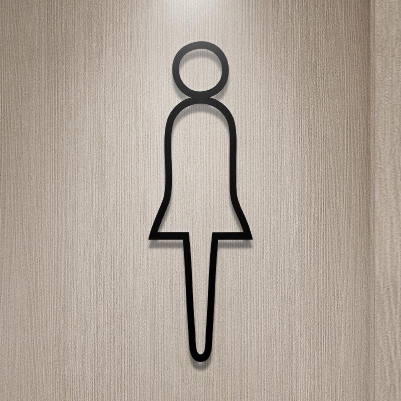 Shopping Malls Office Toilet Sign Plate Acrylic 3D Wash Room Door Wall Label Sticker WC Signage Board Art Hotel Home Decor