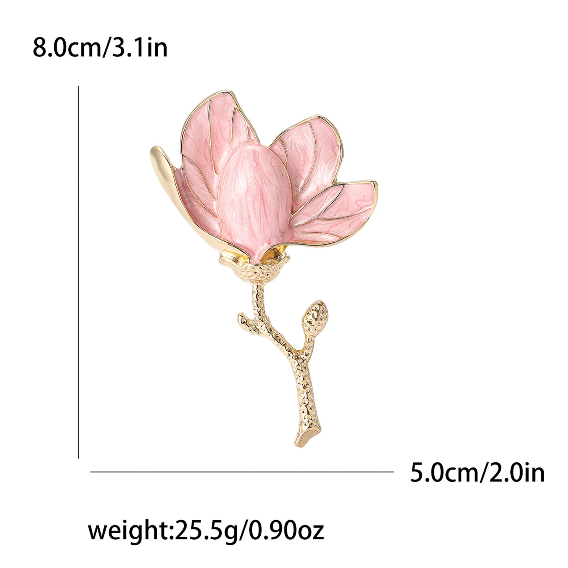 

Korean version of new alloy enamel magnolia brooch, small and fresh, versatile, women s suit shirt, chest flower accessory brooches розовый