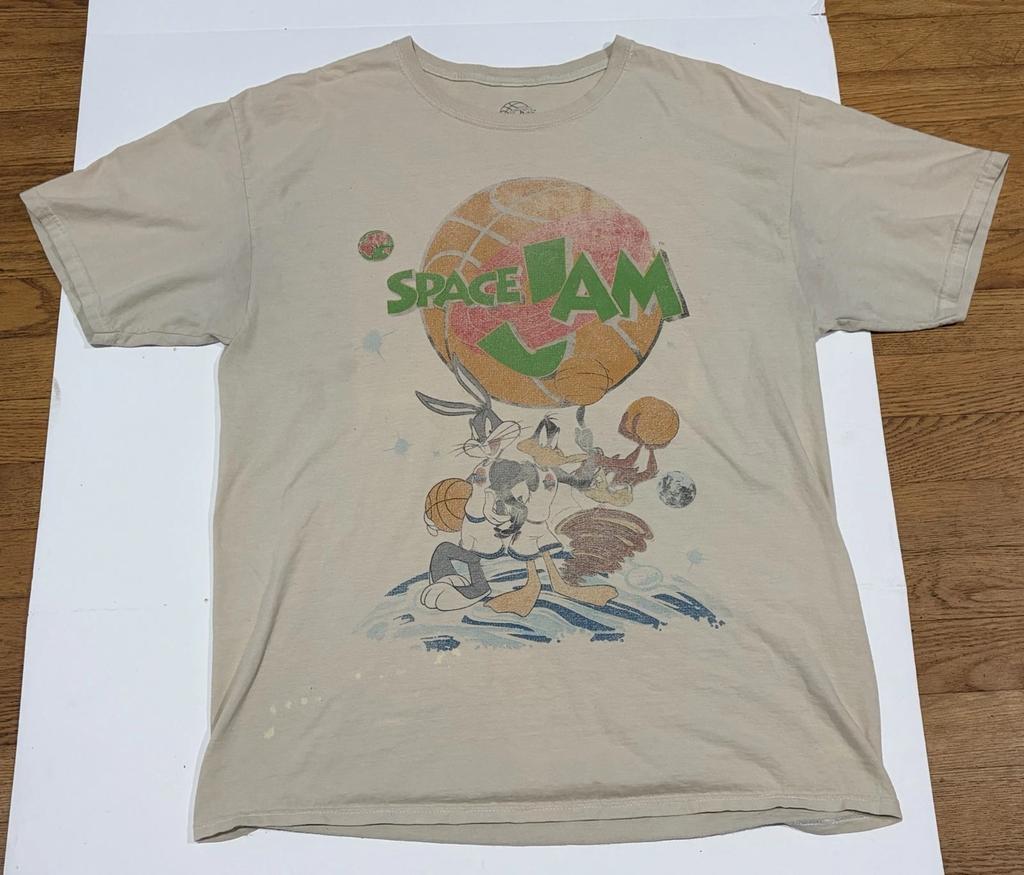 SPACE JAM Khaki Adult Tee Shirt size Medium - Cool !!