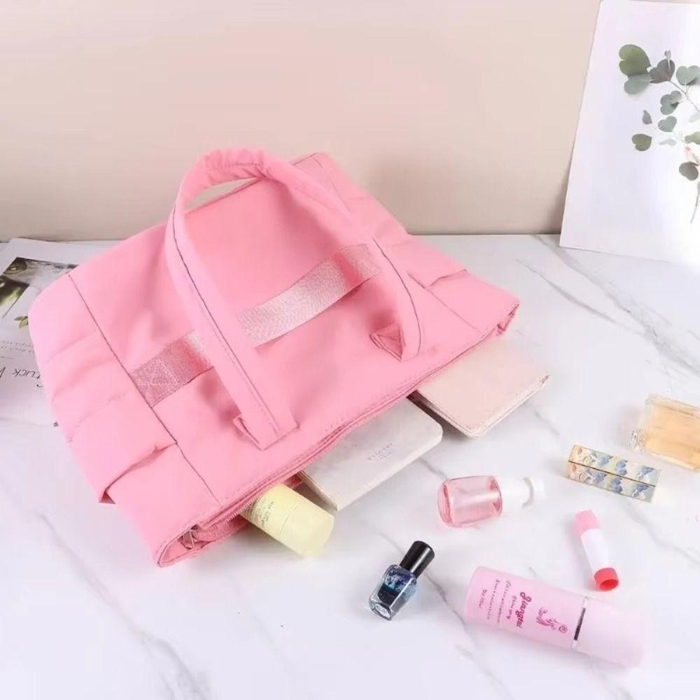 Lightweight Puffy Laptop Bag Large Capacity Commute Briefcase Simple Cotton Padded Tote Bag  Travel
