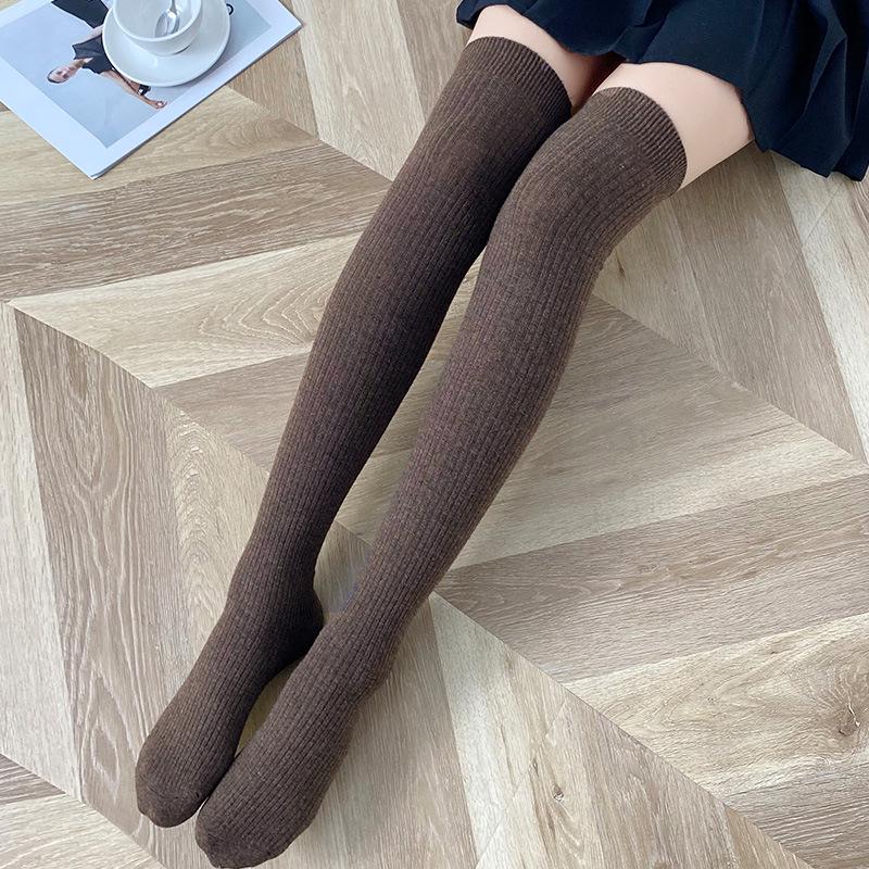 Women's Striped Wool Over-the-Knee Socks - Autumn/Winter Style, Unisex, Multiple Colors