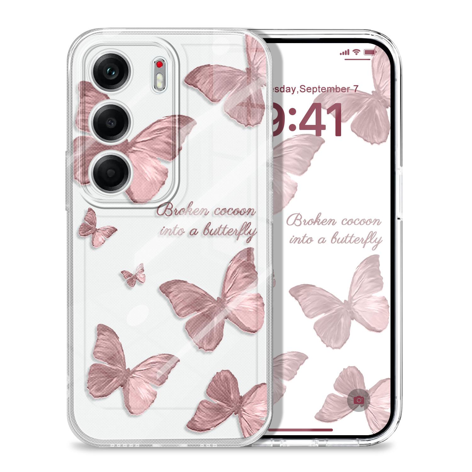 

Retro Butterfly Transparent Phone Case For Tecno Spark 30 30C 20 10 Pova 7 4 Pro Plus Ultra GO Tecno Camon 40 Pro 5G TPU Cover Tecno Spark 30 4G прозорий
