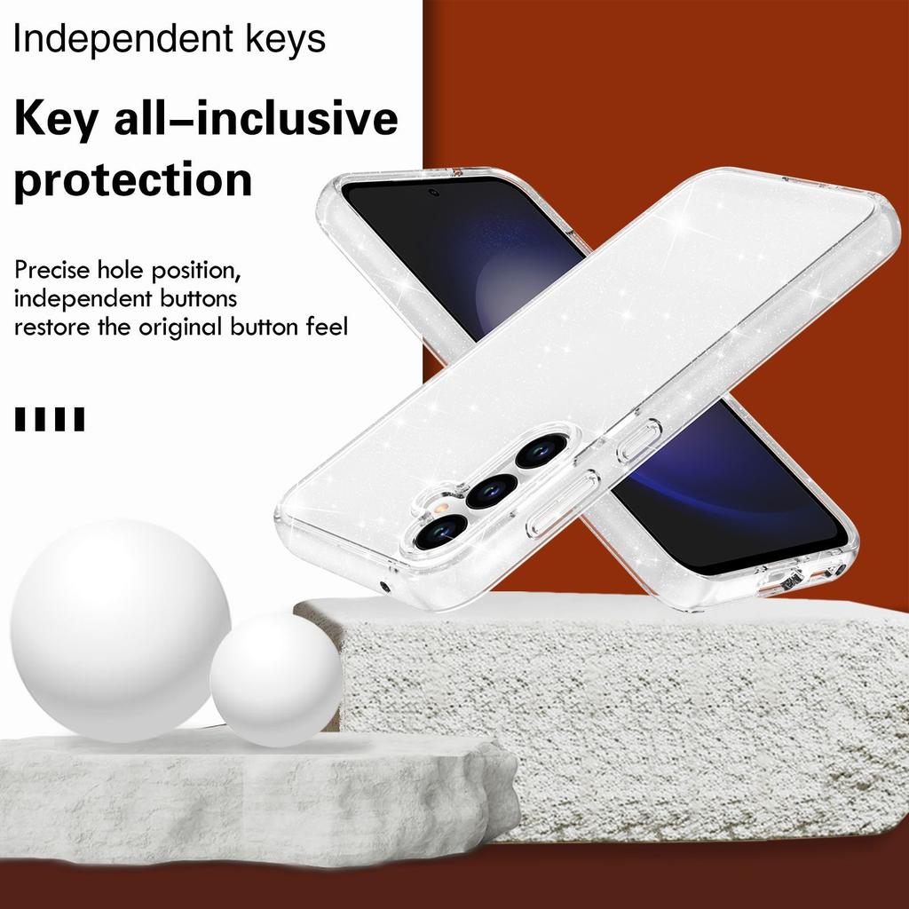 Applicable to the new Samsung S23FE Terminator glitter mobile phone case tide brand S23fe transparent all-inclusive anti-drop case wholesale