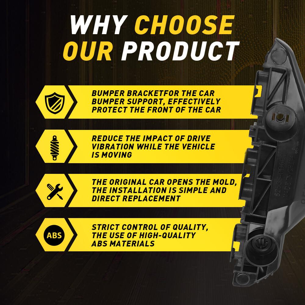 Front Bumper Retainer Bracket Set Fit 2007-2012 Toyota Yaris Sedan