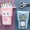 Cute Zipper Retractable Vertical Pencil Case Suitable for Students To Use Fashionable Student Stationery with Various Colors