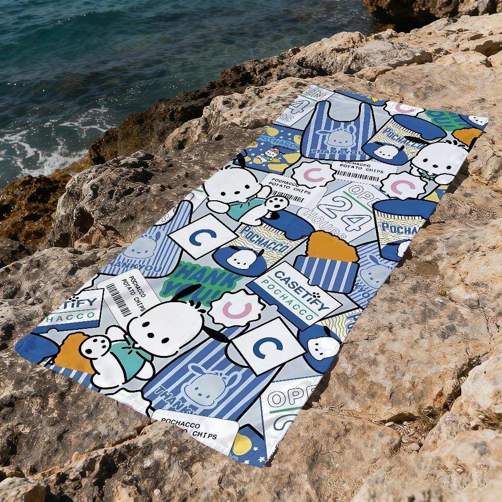 P-Pochacco-O CUTE Towel Beach Quick Dry Soft Pool Towels Gift for Travel Gym Shower Camping sports