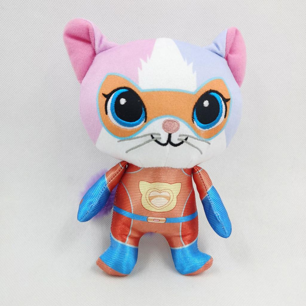 Super Kitty Team Crystal Super Soft Plush Toy Doll Blue Kitten Green Kitten Yellow Kitten Doll Children's Toy Holiday Gift