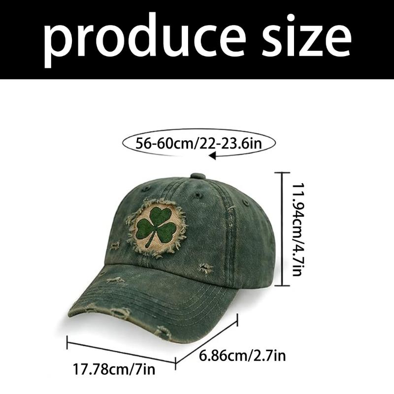 Classical Shamrock Baseball Cap For Patrick's Day Celebration Comfortable Adjustable Green Hat