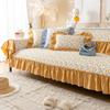 Washed Cotton Printed Sofa Cushion for All Seasons Korean Style Skirt Fresh Small Flower Non-slip Sofa Cushion Towel