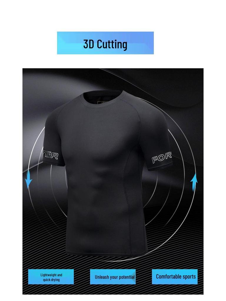 Men's Quick-Dry Reflective Running & Fitness Suit - 4-Piece Set