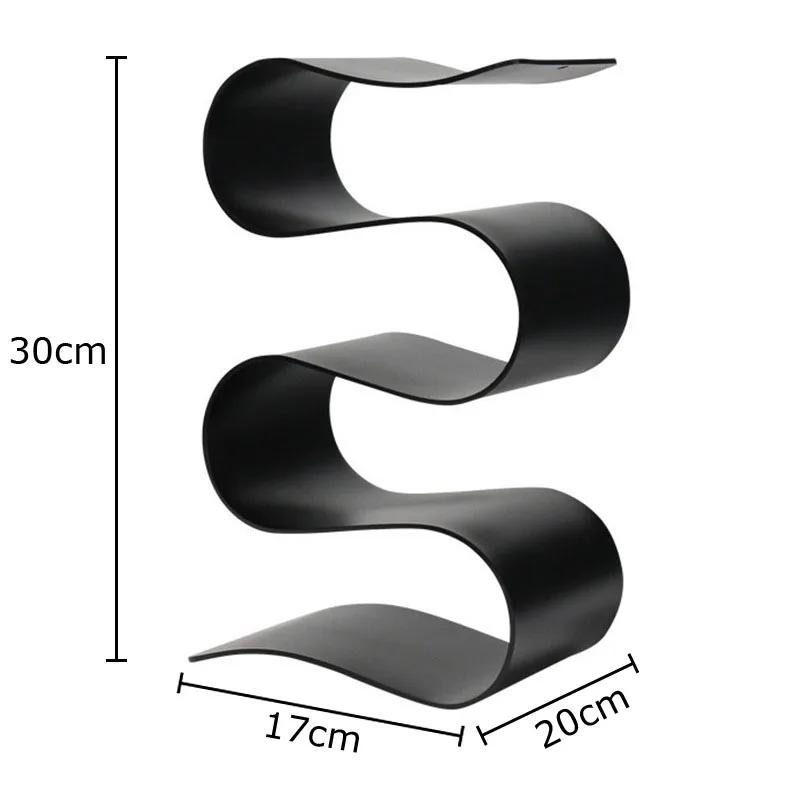 

Creativity S-Shape Wine Rack Red Wine Beverage Tray Drink Rack Coffee Table Decoration Home Ribbon Shape Wine Bottle Stand чорний