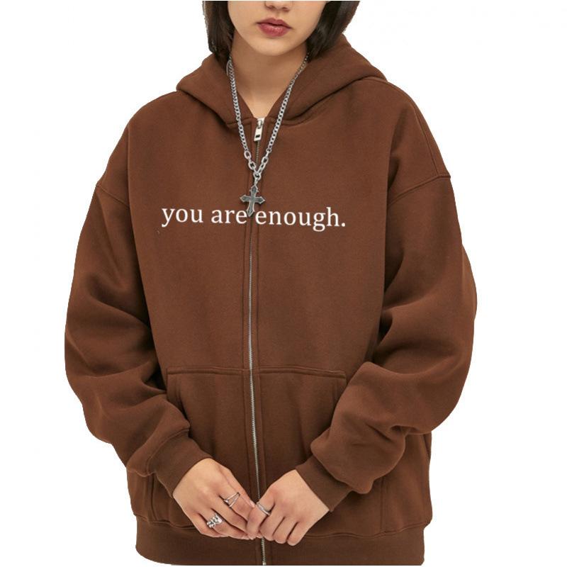 2025 Women's Oversized Hoodie Jacket for Teens - Casual Zipper Sweatshirt with Drawstring for Autumn