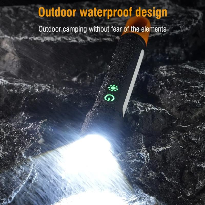 LED Zoom Flashlight Portable Outdoor Multifunctional Flashlights Keychain Rechargeable Torch Light with Light Sidelight