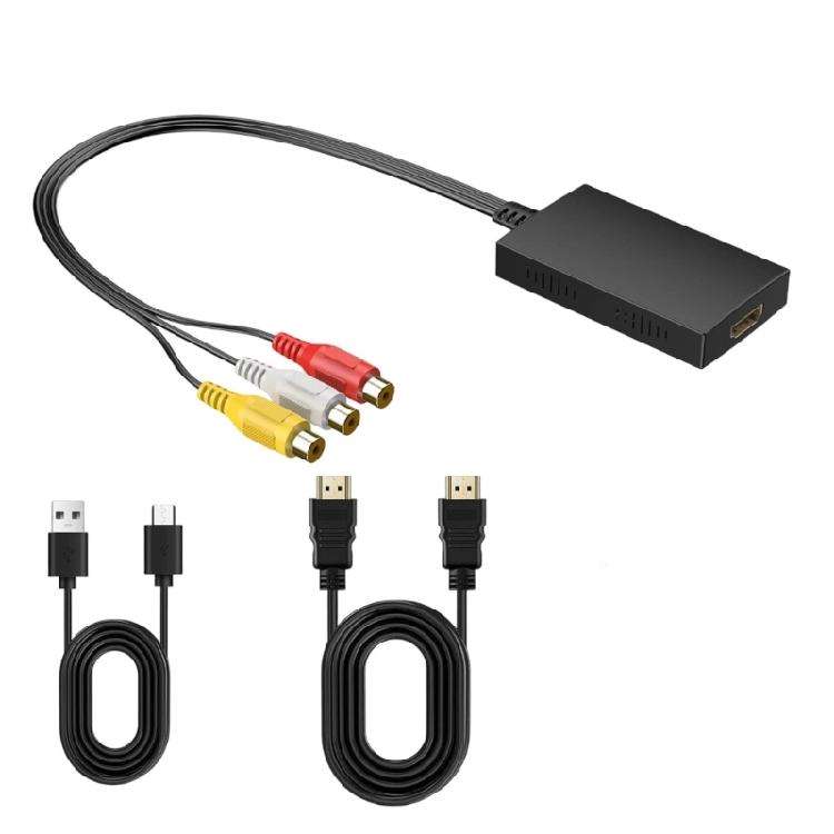 3RCA Female/Male to HDTV Video Converter Adapter Support 1080P Switcher for Classical Gaming Console Accessories