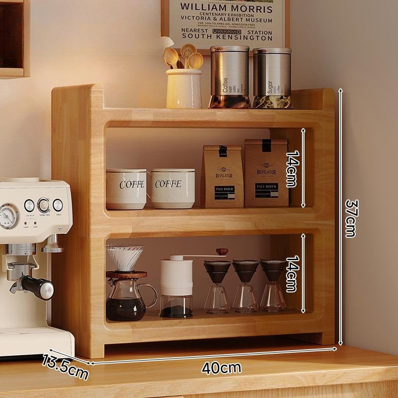 Coffee Machine Organizer Rack Wood Storage Racks Multifunctional Cup Shelf Aesthetic Tabletop Heightening Shelves Home Furniture