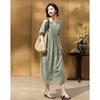Demana Elegant Summer Embroidered V-neck Midi Dress